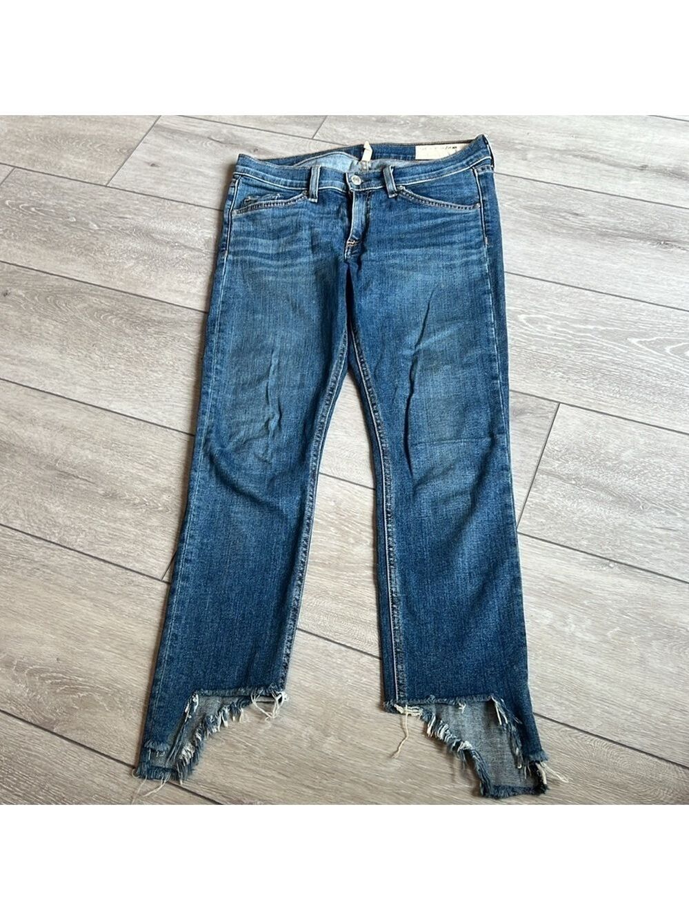 Rag & Bone Hampton distressed hem straight leg capri jeans size 27 - Picture 2 of 8